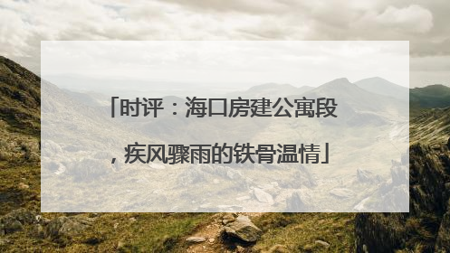 时评：海口房建公寓段，疾风骤雨的铁骨温情