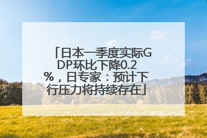 日本一季度实际GDP环比下降0.2%，日专家：预计下行压力将持续存在