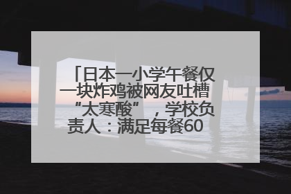 日本一小学午餐仅一块炸鸡被网友吐槽“太寒酸”，学校负责人：满足每餐600千卡的标准