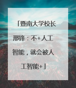 暨南大学校长邢锋：不+人工智能，就会被人工智能+