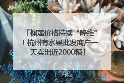 榴莲价格持续“降维”！杭州有水果批发商户一天卖出近2000箱