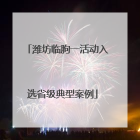 潍坊临朐一活动入选省级典型案例