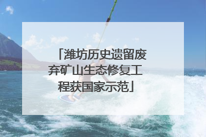 潍坊历史遗留废弃矿山生态修复工程获国家示范