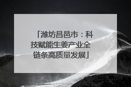 潍坊昌邑市：科技赋能生姜产业全链条高质量发展