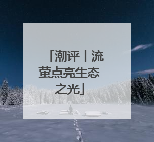 潮评丨流萤点亮生态之光