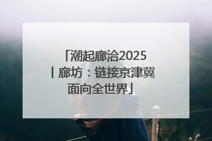 潮起廊洽2025丨廊坊：链接京津冀 面向全世界