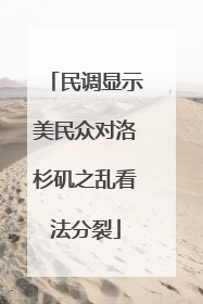 民调显示美民众对洛杉矶之乱看法分裂