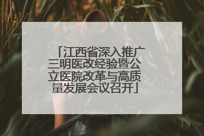 江西省深入推广三明医改经验暨公立医院改革与高质量发展会议召开