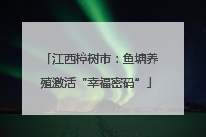 江西樟树市：鱼塘养殖激活“幸福密码”