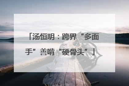 汤恒明：跨界“多面手”善啃“硬骨头”