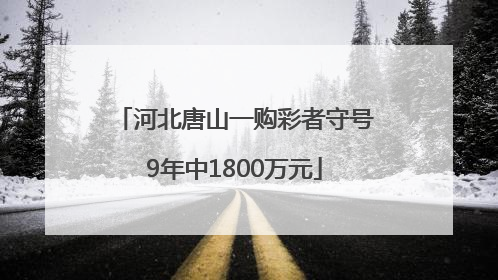 河北唐山一购彩者守号9年中1800万元