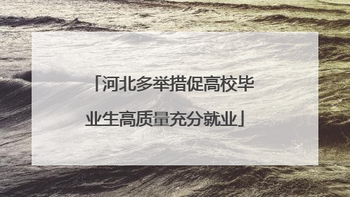 河北多举措促高校毕业生高质量充分就业