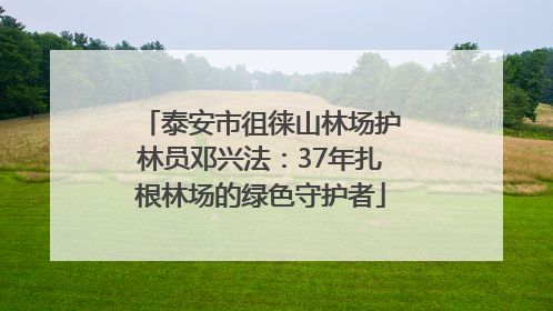 泰安市徂徕山林场护林员邓兴法：37年扎根林场的绿色守护者