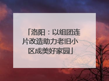 洛阳：以组团连片改造助力老旧小区成美好家园