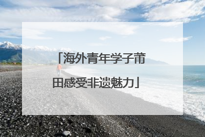 海外青年学子莆田感受非遗魅力