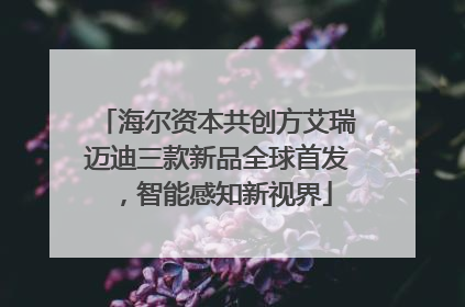 海尔资本共创方艾瑞迈迪三款新品全球首发，智能感知新视界