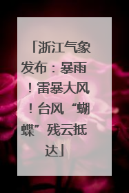 浙江气象发布：暴雨！雷暴大风！台风“蝴蝶”残云抵达