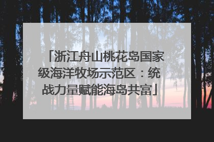 浙江舟山桃花岛国家级海洋牧场示范区：统战力量赋能海岛共富