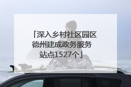 深入乡村社区园区 德州建成政务服务站点1527个