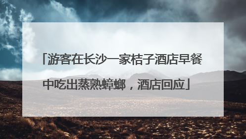 游客在长沙一家桔子酒店早餐中吃出蒸熟蟑螂，酒店回应