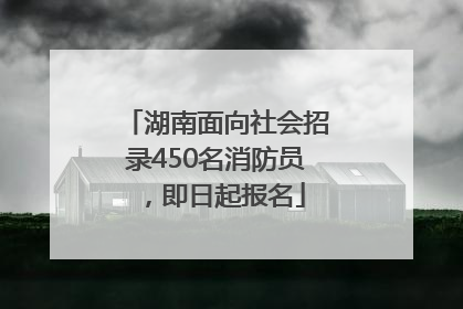湖南面向社会招录450名消防员，即日起报名