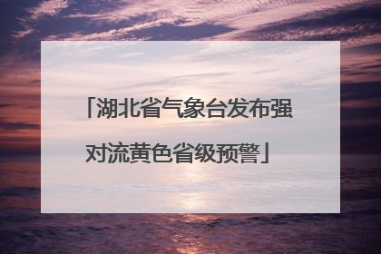 湖北省气象台发布强对流黄色省级预警