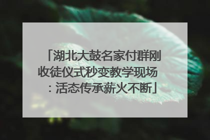 湖北大鼓名家付群刚收徒仪式秒变教学现场：活态传承薪火不断