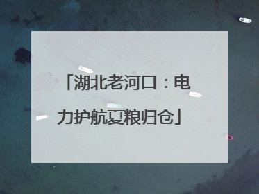 湖北老河口：电力护航夏粮归仓