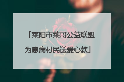 莱阳市菜哥公益联盟为患病村民送爱心款