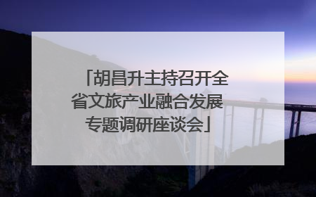 胡昌升主持召开全省文旅产业融合发展专题调研座谈会
