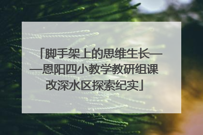 脚手架上的思维生长——恩阳四小教学教研组课改深水区探索纪实