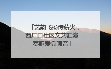 艺韵飞扬传薪火，西厂口社区文艺汇演奏响爱党强音