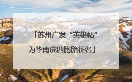 苏州广发“英雄帖”为华南虎四胞胎征名
