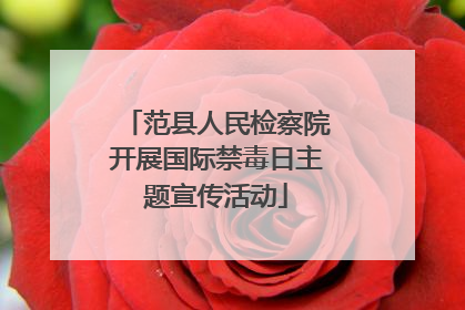 范县人民检察院开展国际禁毒日主题宣传活动
