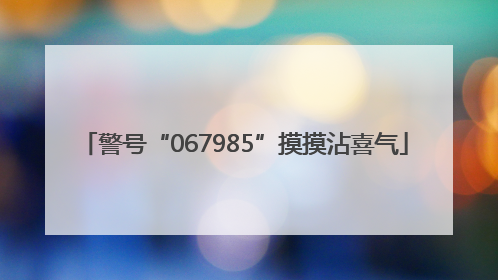 警号“067985”摸摸沾喜气