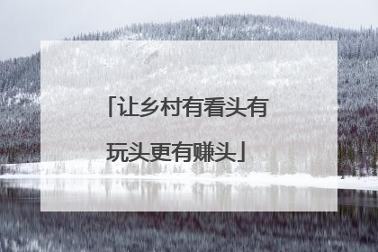 让乡村有看头有玩头更有赚头