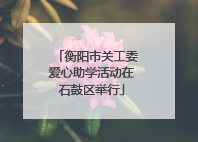 衡阳市关工委爱心助学活动在石鼓区举行