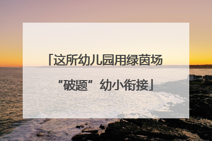这所幼儿园用绿茵场“破题”幼小衔接