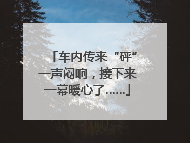 车内传来“砰”一声闷响，接下来一幕暖心了……