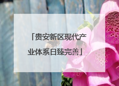 贵安新区现代产业体系日臻完善