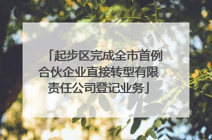 起步区完成全市首例合伙企业直接转型有限责任公司登记业务