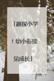 趣探小学！幼小衔接见成长