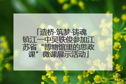 造桥·筑梦·铸魂 镇江一中吴铁俊参加江苏省“博物馆里的思政课”微课展示活动
