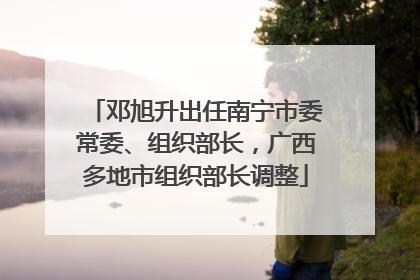 邓旭升出任南宁市委常委、组织部长，广西多地市组织部长调整