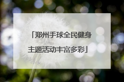 郑州手球全民健身主题活动丰富多彩
