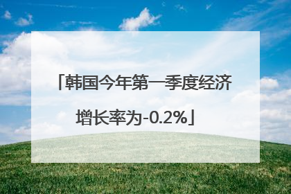 韩国今年第一季度经济增长率为-0.2%