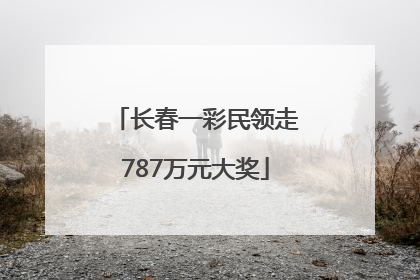长春一彩民领走787万元大奖