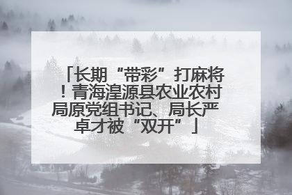 长期“带彩”打麻将！青海湟源县农业农村局原党组书记、局长严卓才被“双开”