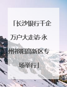 长沙银行千企万户大走访·永州祁阳高新区专场举行