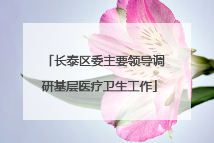 长泰区委主要领导调研基层医疗卫生工作